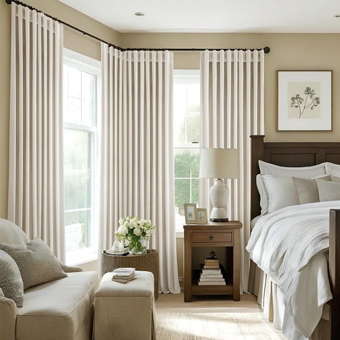 MIULEE Velvet Curtains 96 inches - Luxury Curtains for Bedroom Living Room Thermal Insulated Super Soft Room Darkening Window Drapes Rod Pocket & Back Tab, Ivory, W52 x L96 inches, 2 Panels