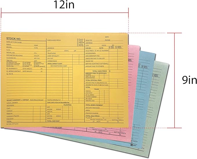 EZ Line Printed Vehicle Deal Record Envelopes 9x12 Jackets 100 Pack (Sage Green Detailed)