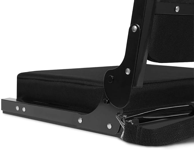 Stadium Seats for Bleachers, Bleacher Seats with Ultra Padded Comfy Foam Backs and Cushion, Wide Portable Stadium Chairs with Back Support and Shoulder Strap, 1 Pack, Black