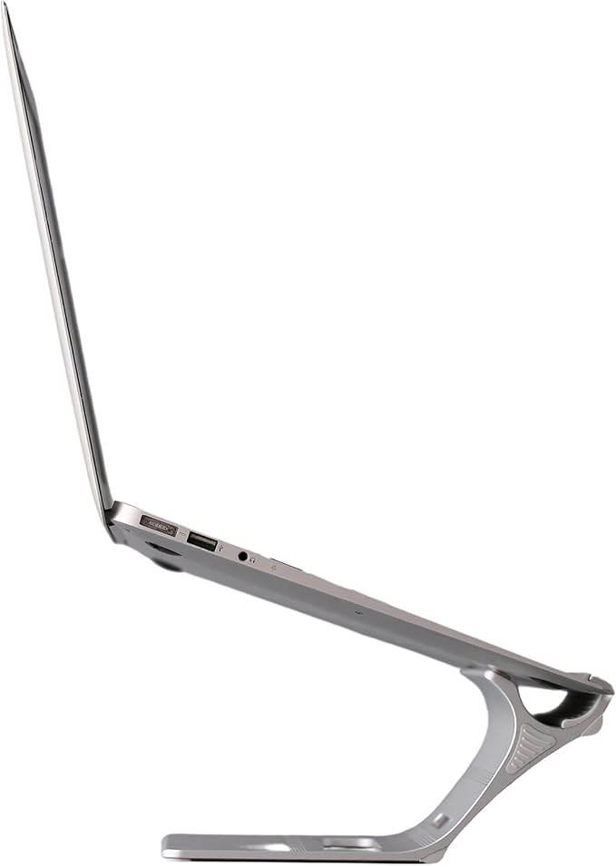 Elestoria Adjustable Laptop Stand - Fits 5 Devices, Modern Design, Tool Free Adjustment, Protective & Stable | Grey (Silver, Floating)