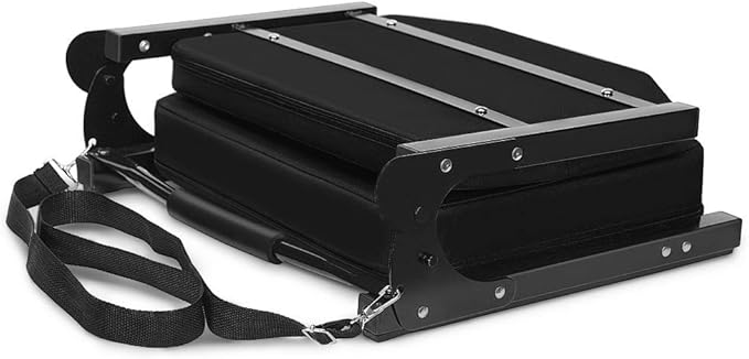 Stadium Seats for Bleachers, Bleacher Seats with Ultra Padded Comfy Foam Backs and Cushion, Wide Portable Stadium Chairs with Back Support and Shoulder Strap, 1 Pack, Black