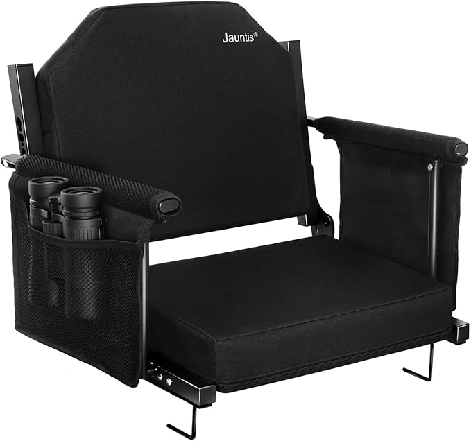 Extra Wide Stadium Seats for Bleachers with Back Support - Padded Foldable Lightweight Durable Stadium Chair for Sports Parents Watching Kids & Fans at Any Game - Relieves Back Pain on Hard Benches