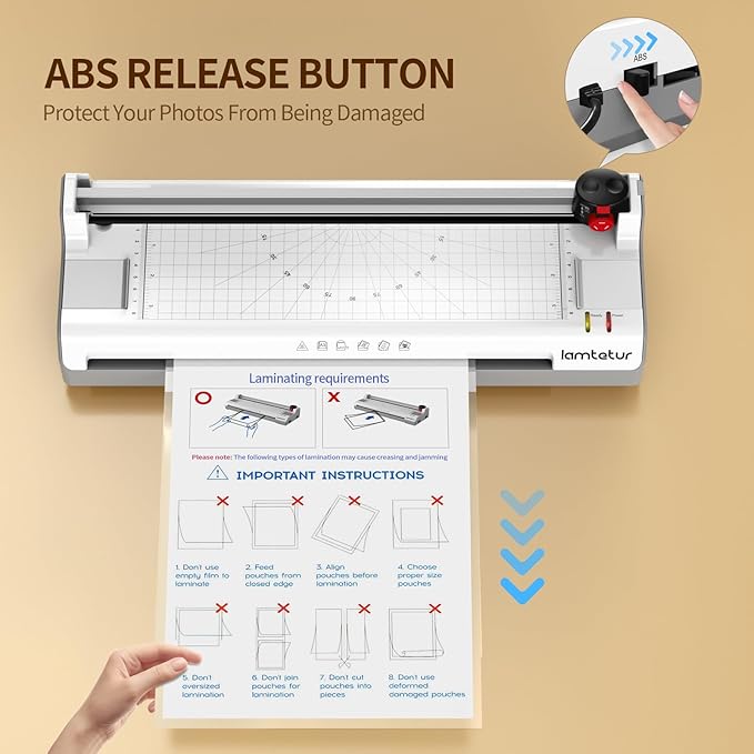 Laminator Machine 11X17 with 70Letter Size Laminating Sheets for A3/A4,13Inch Wide Thermal Hot&Cold 2Roller Lamination Laminated 3-5mil for Office Home School Teacher,with Paper Cutter,Corner Rounder