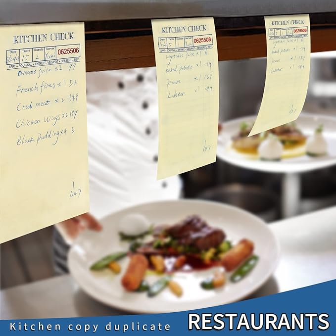 Methdic Guest Checks Server Note Pads 1000 Orders With Bottom Copy Paper Guest Receipt Waitress Notepad for Restaurants (20 Books)