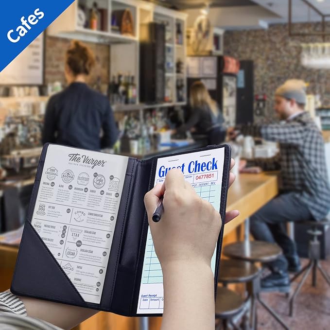 Methdic Guest Checks Server Note Pads 250 Orders Waitress Notepad for Restaurants (5 Books)