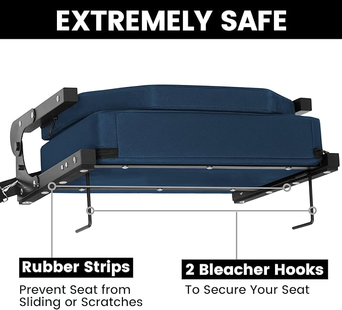 Stadium Seating for Bleachers, Bleacher Seats with Ultra Padded Comfy Foam Backs and Cushion, Wide Portable Stadium Chairs with Back Support and Shoulder Strap