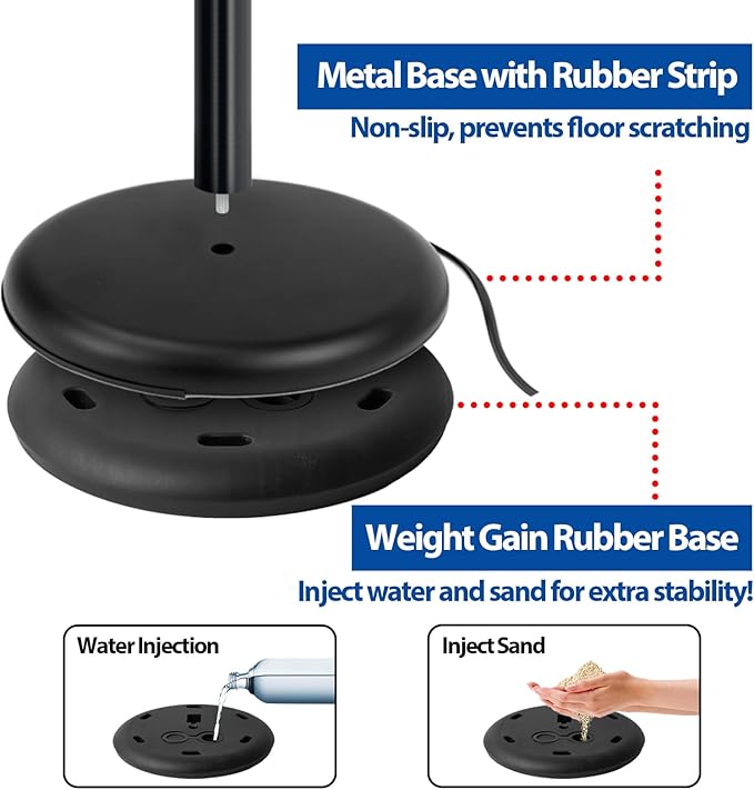 2-Pack 8.5x11 Inch Adjustable Sign Stand & Floor Standing Sign Holder - Pedestal Poster Stand with Vertical & Horizontal View Display for Indoor/Outdoor Business & Store Signage (Black)