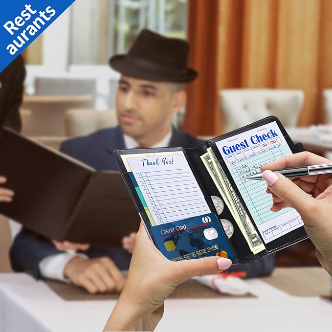 Methdic Guest Checks Server Note Pads 500 Orders Waitress Notepad for Restaurants (10 Books)