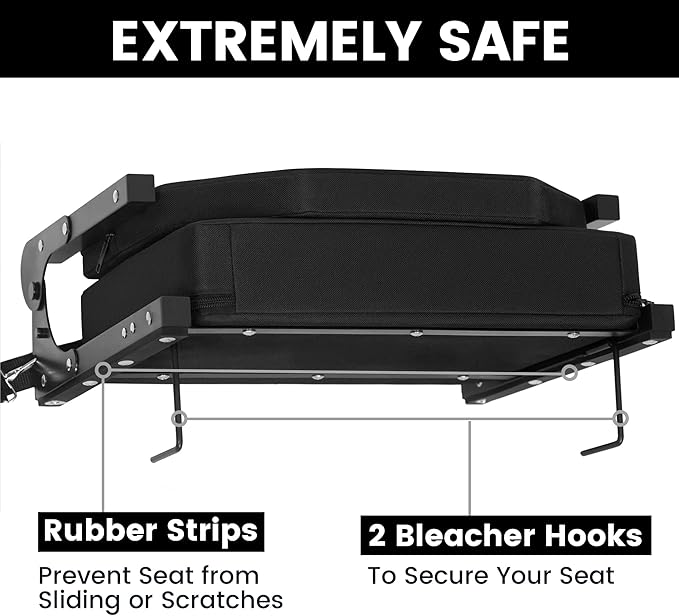 Stadium Seats for Bleachers, Bleacher Seats with Ultra Padded Comfy Foam Backs and Cushion, Wide Portable Stadium Chairs with Back Support and Shoulder Strap