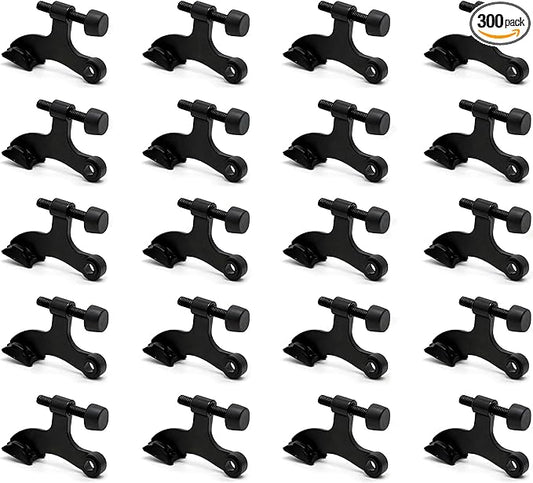 20 Pack Hinge Pin Black Door Stopper, Adjustable Heavy Duty Hinge Pin Door Stop with Black Rubber Bumper Tips