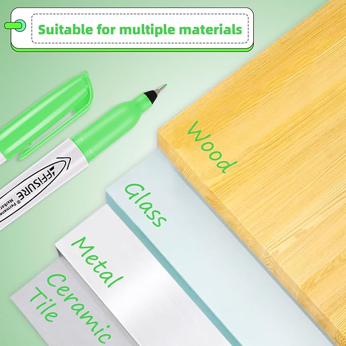 Green Ultra Fine Point Permanent Markers, 20 Pack, 0.4 mm, Precision Extra Fine Tip for Detailed Writing, Art, Crafts & Labeling on Paper, Plastic, Glass, Metal, Waterproof, Fade-Resistant Ink ﻿