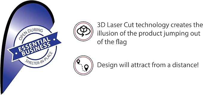 CarBowz Indoor/Outdoor Double Sided Essential Business Window Flag Kit