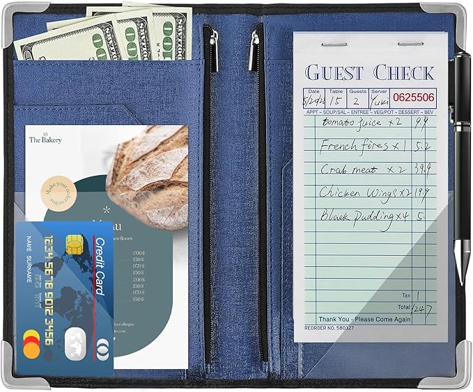 Methdic Guest Checks Server Note Pads 1000 Orders With Bottom Copy Paper Guest Receipt Waitress Notepad for Restaurants (20 Books)