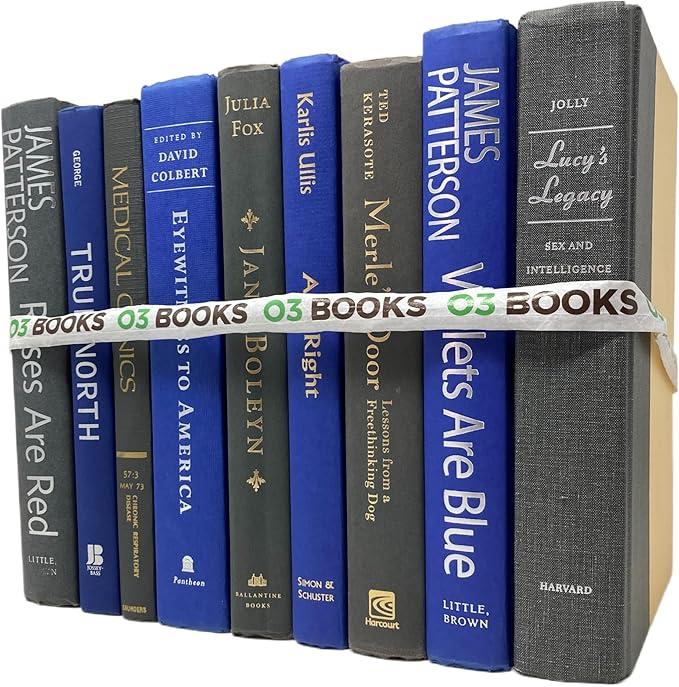 Gray Real Hardcover Books Collections Decorative Books, Home Decor, Interior Design, Office Ambiance, Wedding Displays, Instant Libraries, or Staging