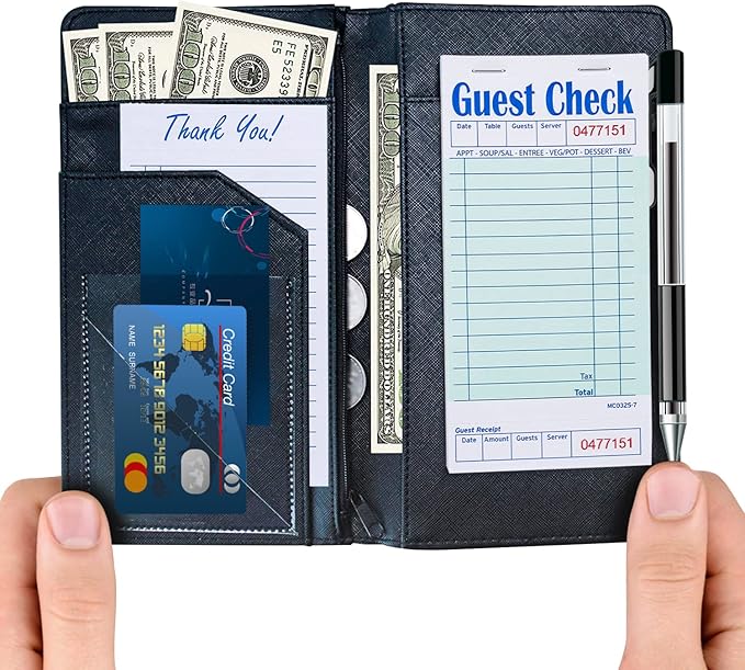 Methdic Guest Checks Server Note Pads 250 Orders Waitress Notepad for Restaurants (5 Books)
