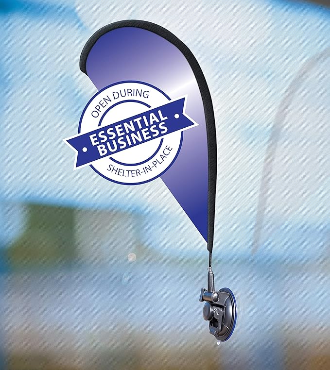 CarBowz Indoor/Outdoor Double Sided Essential Business Window Flag Kit